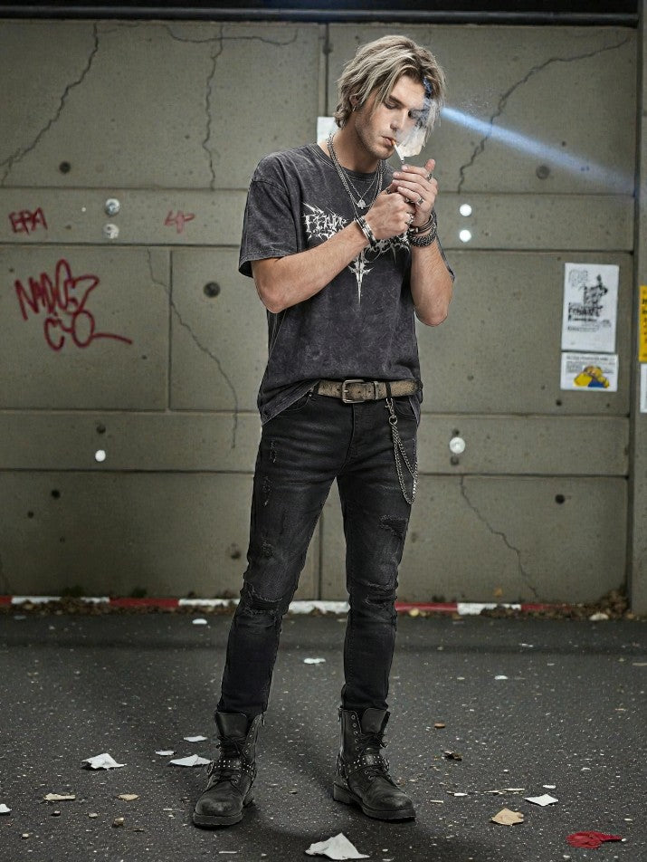 Acid Wash Oversized Tee