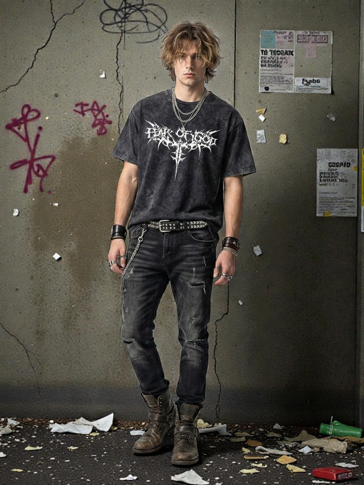 Oversized Acid Wash Tee