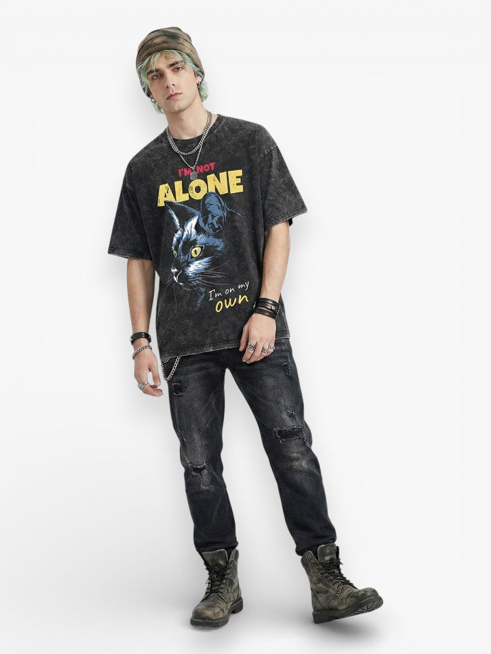 Washed Cat Graphic Tee