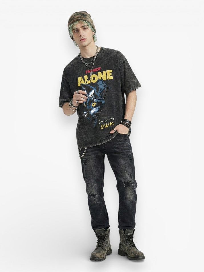 Washed Cat Graphic Tee