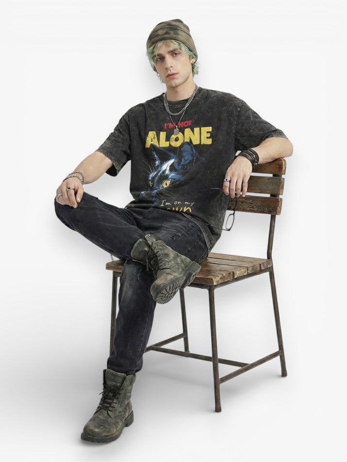 Washed Cat Graphic Tee