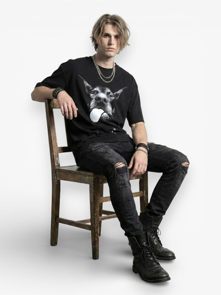 Dog Graphic Washed Tee