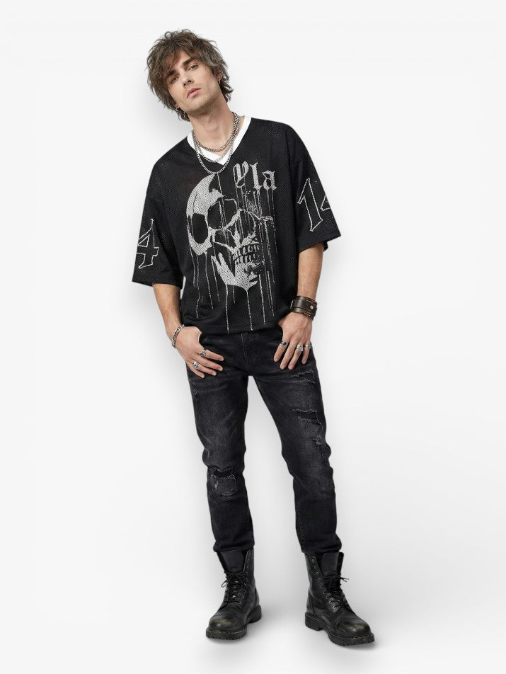 Mesh Oversized Graphic Tee
