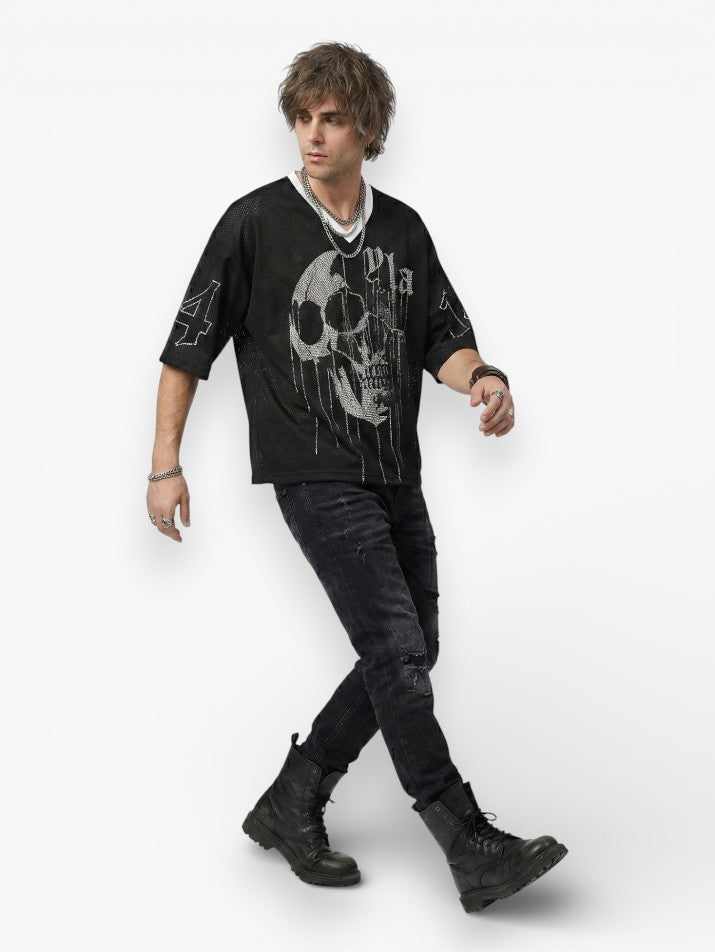Mesh Oversized Graphic Tee