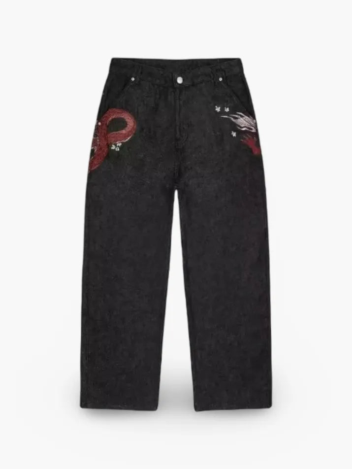 Dragon Embroidered Jeans
