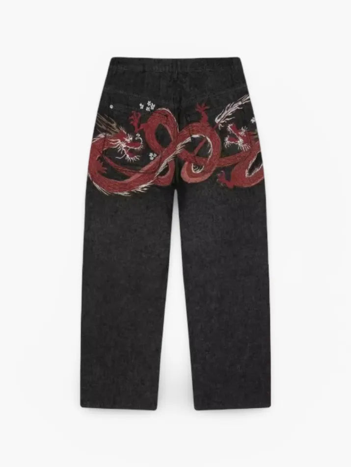 Dragon Embroidered Jeans