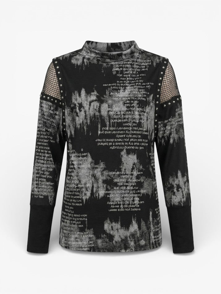 Punk Mesh Rivet Grunge Top