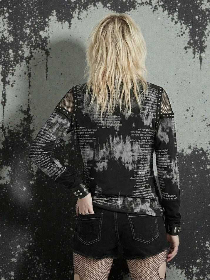 Punk Mesh Rivet Grunge Top