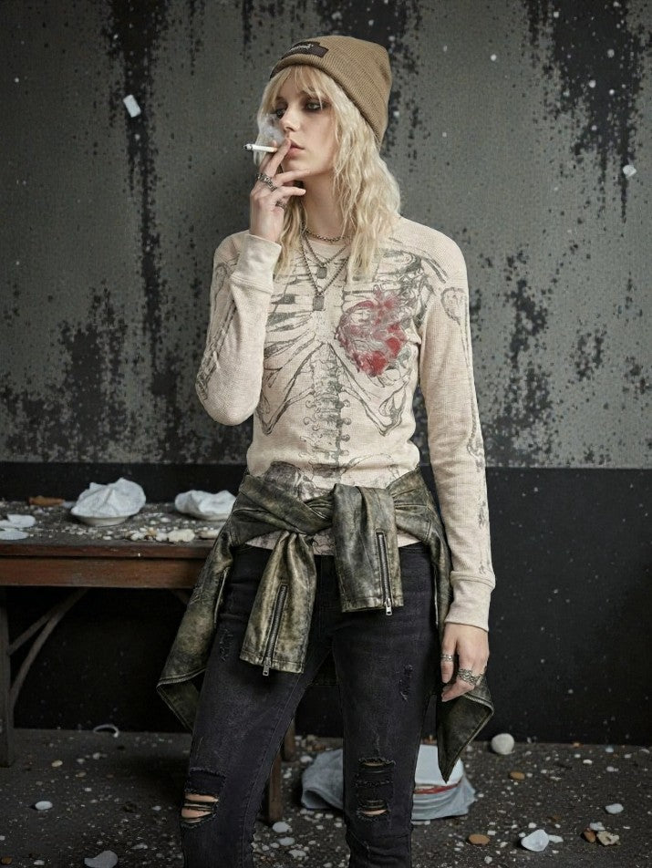 Gothic Skeleton Grunge Tee