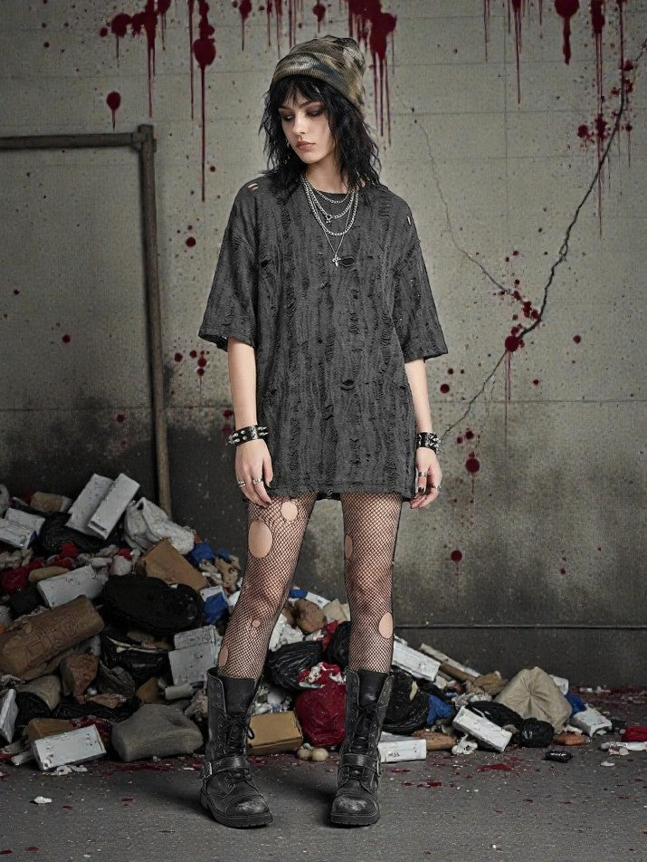 Hollow Hole Short Sleeve T-Shirt