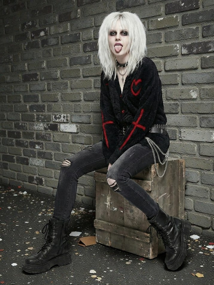 Gothic Cross Knit Cardigan