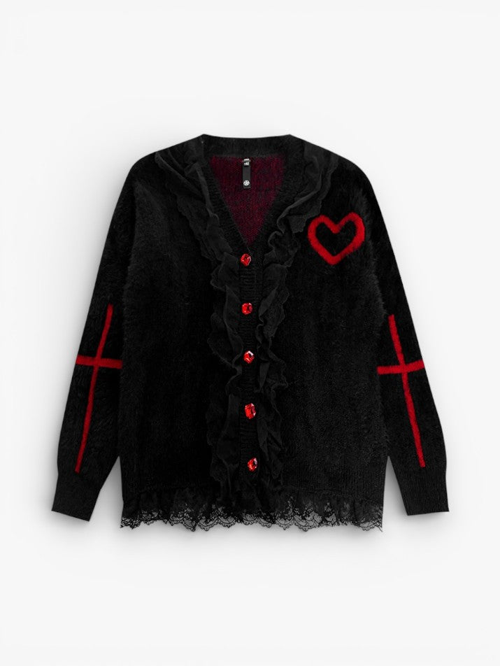 Gothic Cross Knit Cardigan