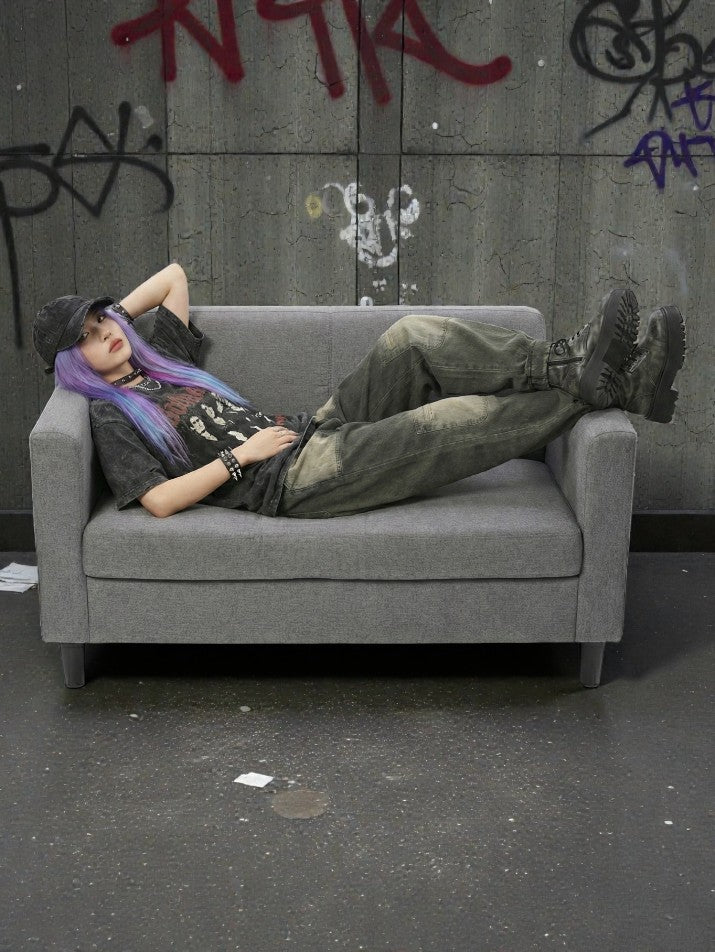 Patchwork Harem Denim Pants