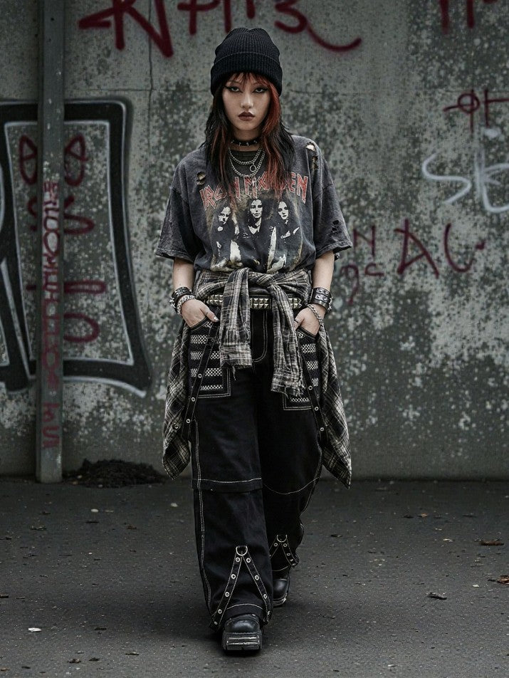 Cyber Wide-Leg Denim Pants