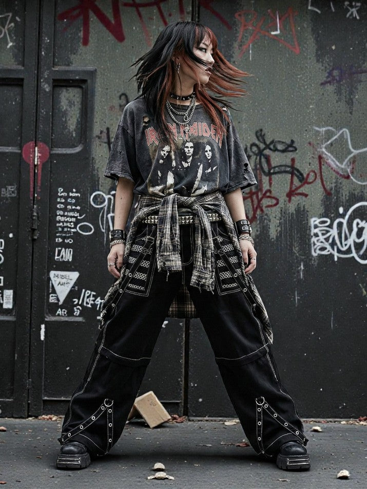 Cyber Wide-Leg Denim Pants