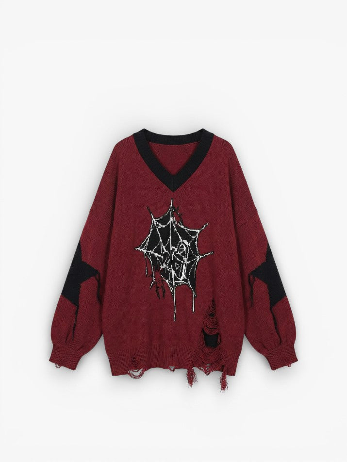 Frayed Oversize Knit Sweater