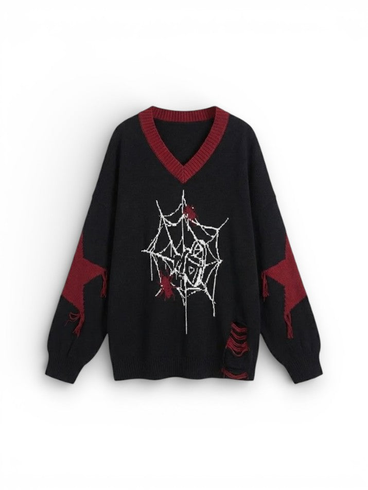 Frayed Oversize Knit Sweater