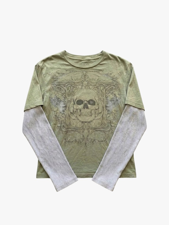 Patchwork Grunge Long Sleeve Tee