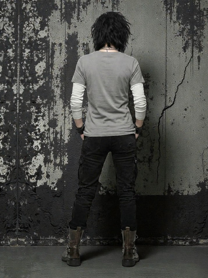Patchwork Grunge Long Sleeve Tee