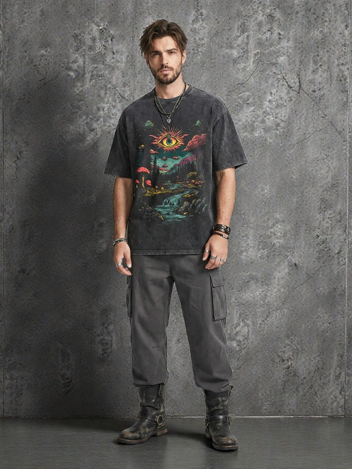 Washed Graphic Cotton T-Shirt