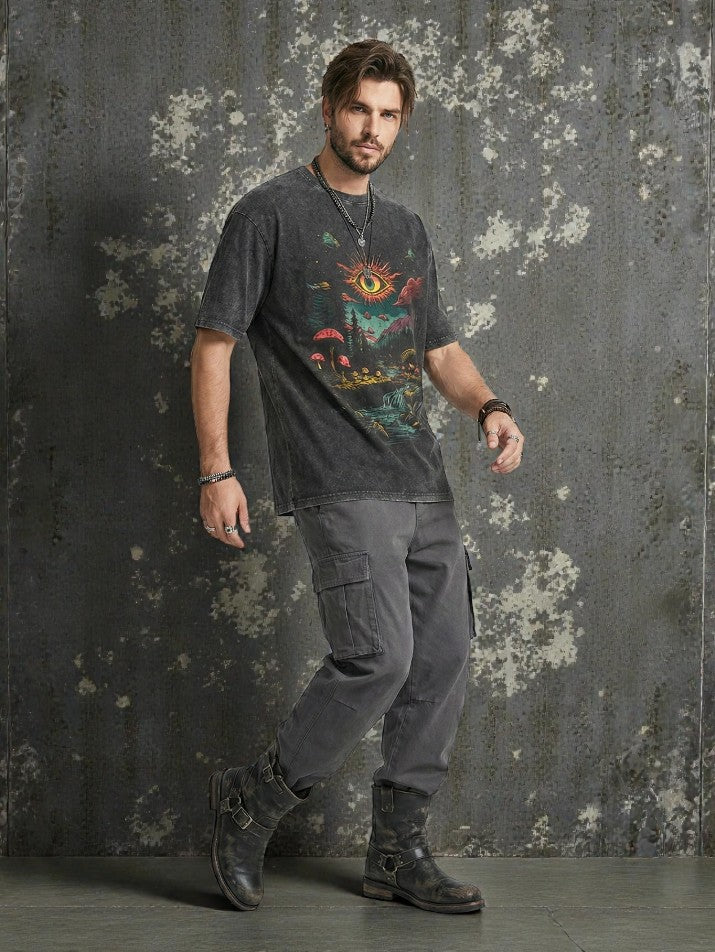 Washed Graphic Cotton T-Shirt