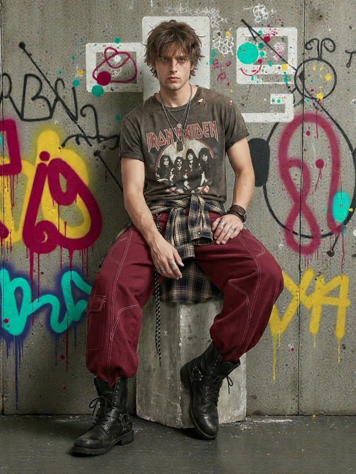 Washed Baggy Wide-Leg Jeans