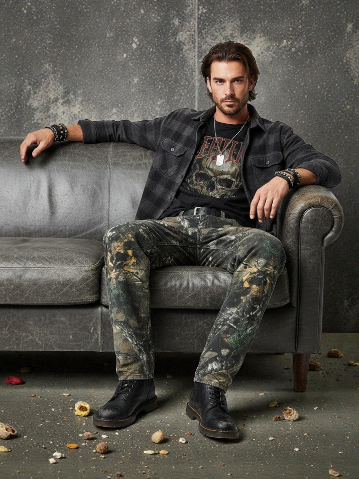 Camo Straight-Leg Pants