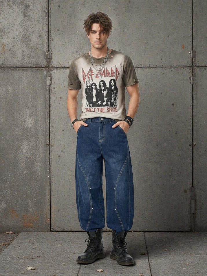 Balloon Wide-Leg Denim Jeans