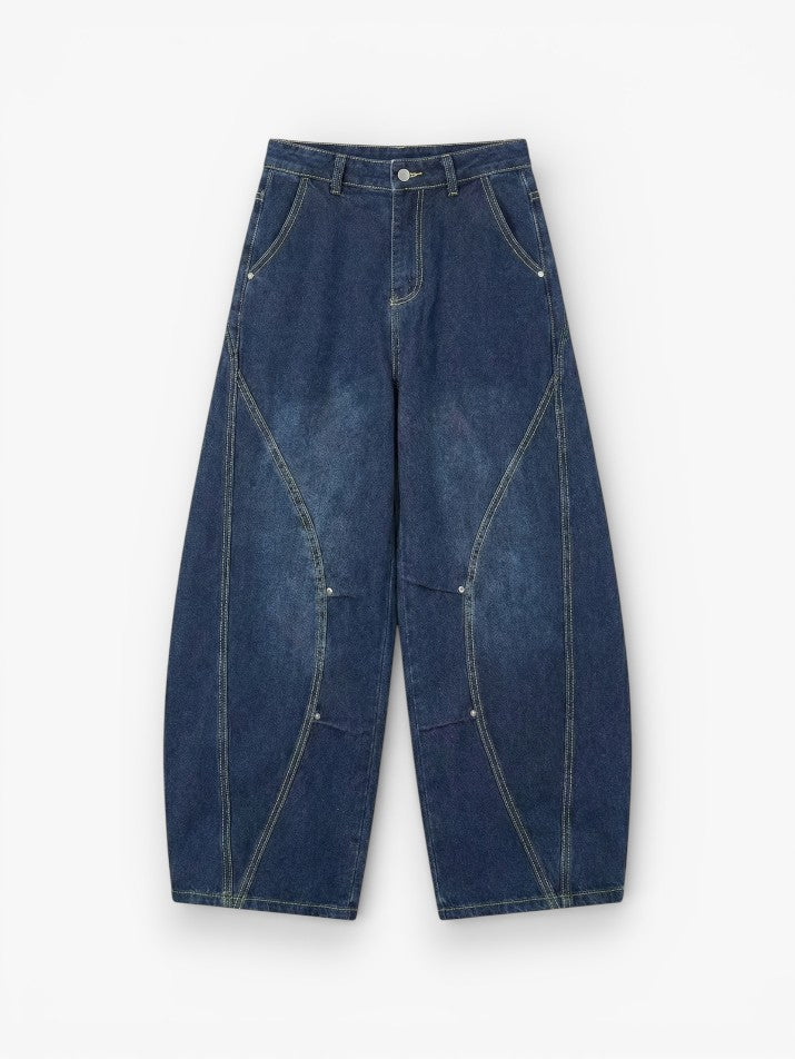 Balloon Wide-Leg Denim Jeans