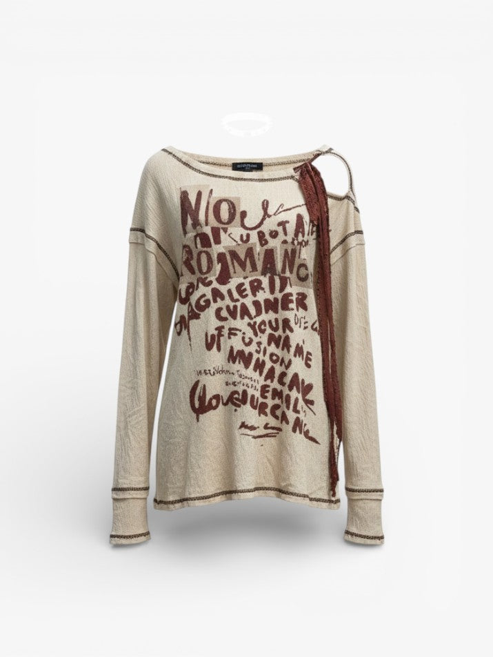 Letter Print Long Sleeve Top