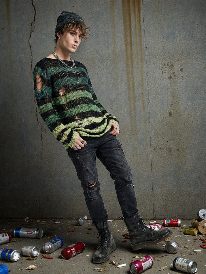 Ombre Stripe Knit Sweater