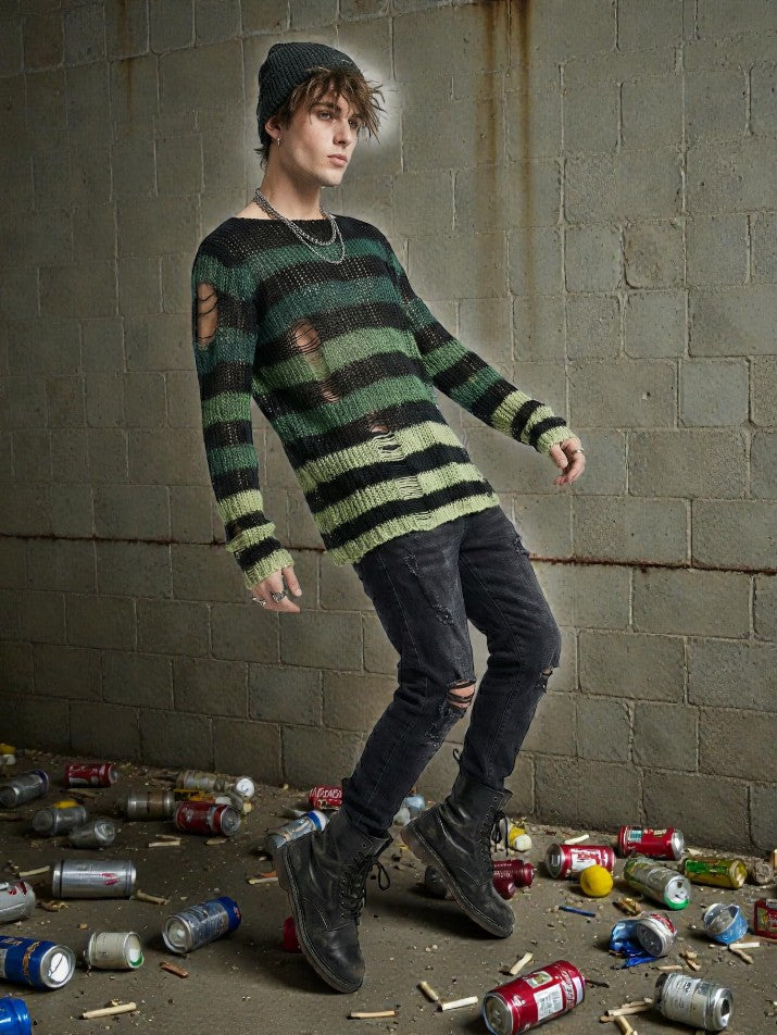 Ombre Stripe Knit Sweater