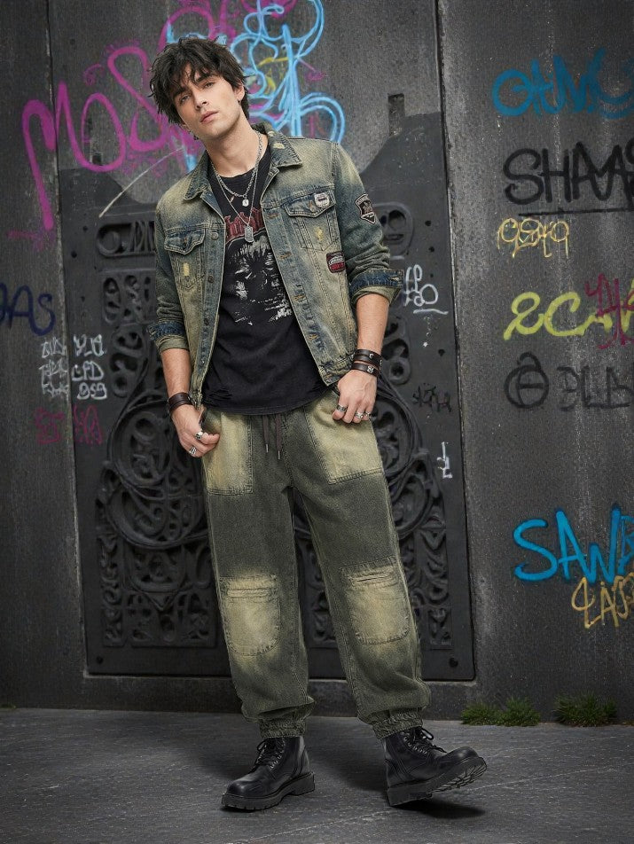 Patchwork Harem Denim Pants