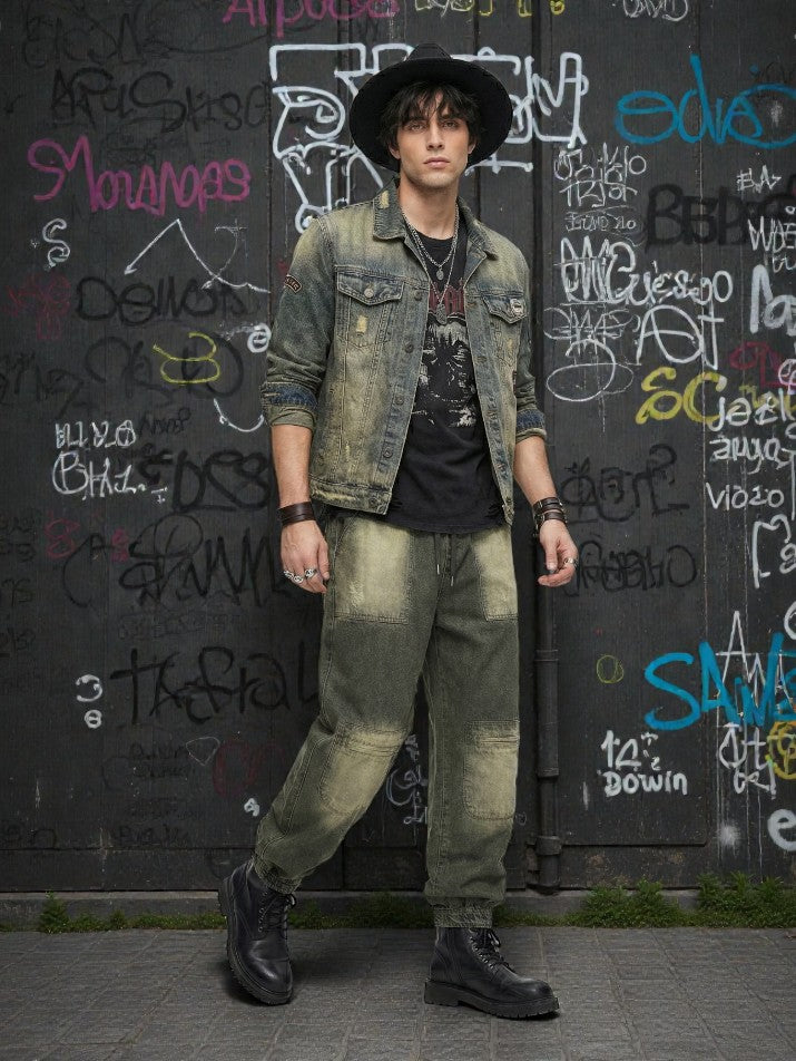 Patchwork Harem Denim Pants