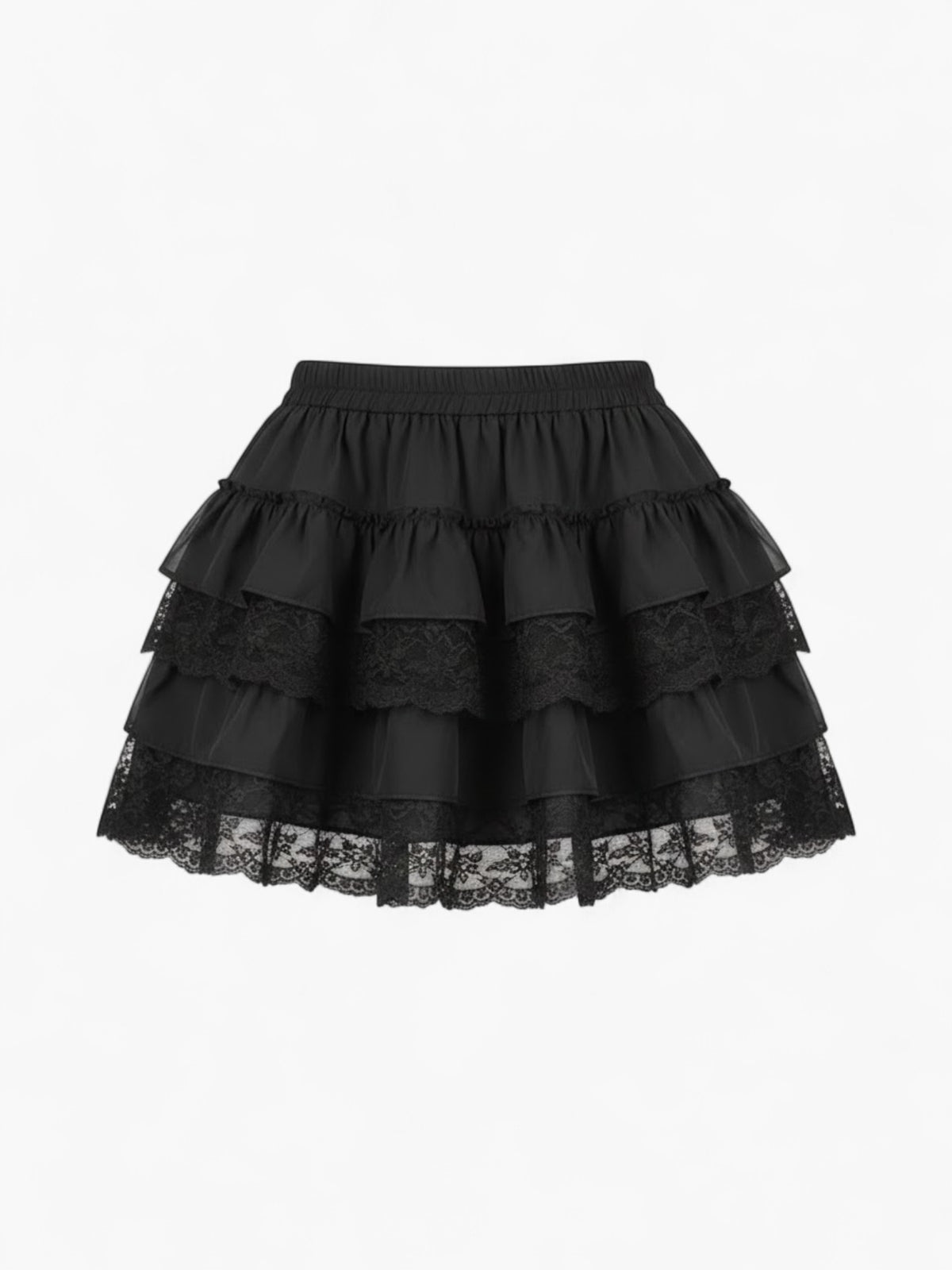 Elastic Gothic Lace Tutu Skirt
