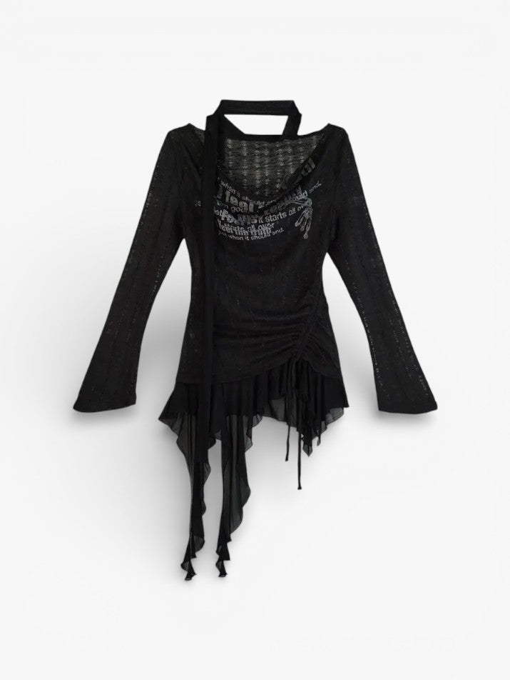 Graffiti Patchwork Knit Top