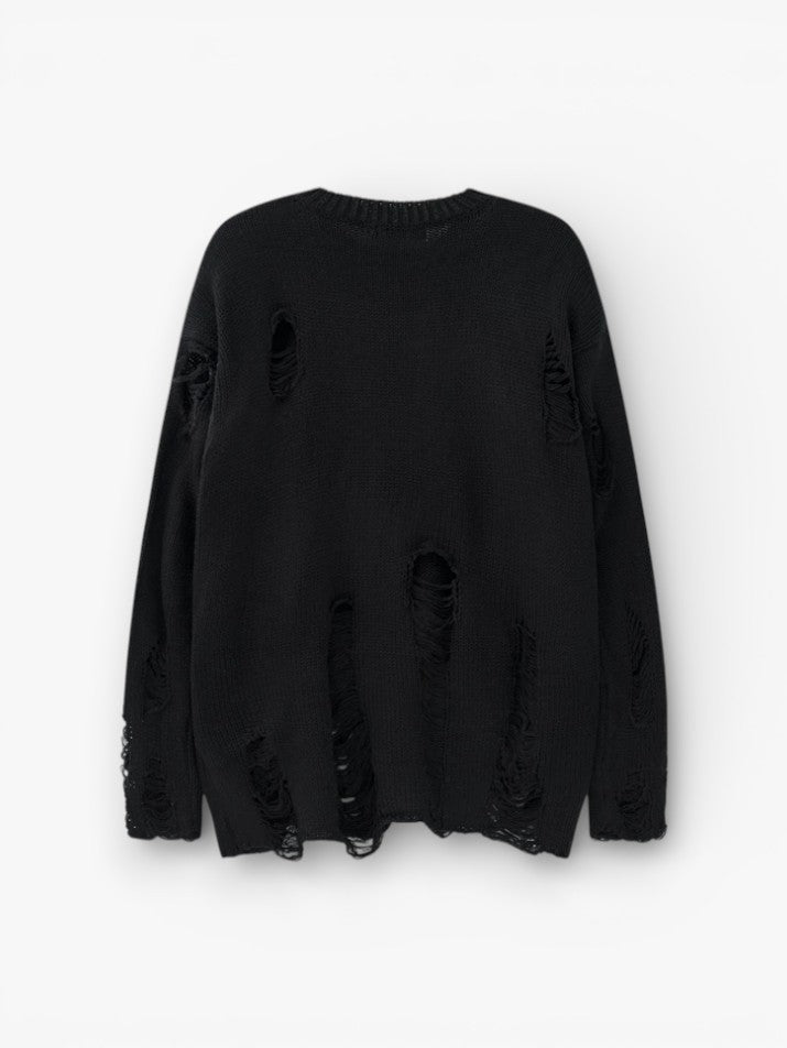 Oversized Ripped Knit Sweater