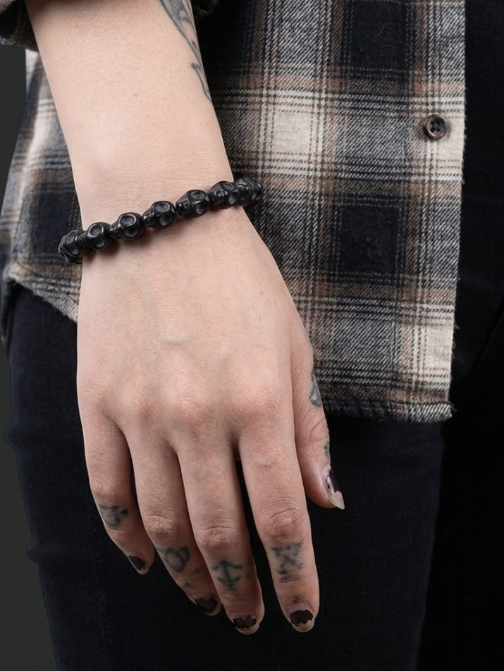 Skeleton Beaded Punk Bracelet