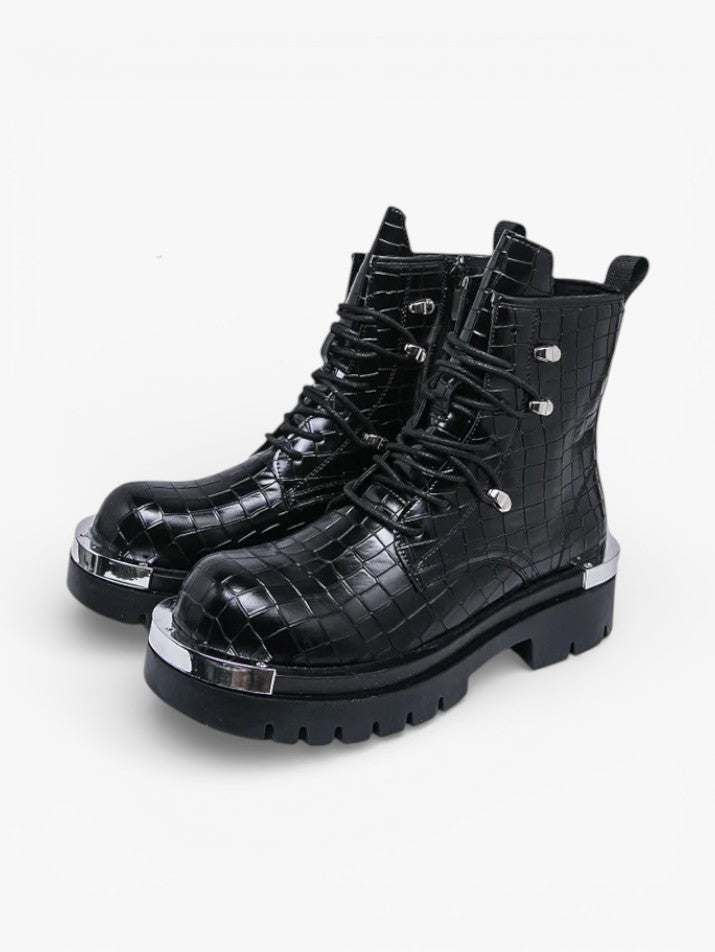 Street Punk Platform Motorcycle Boots
