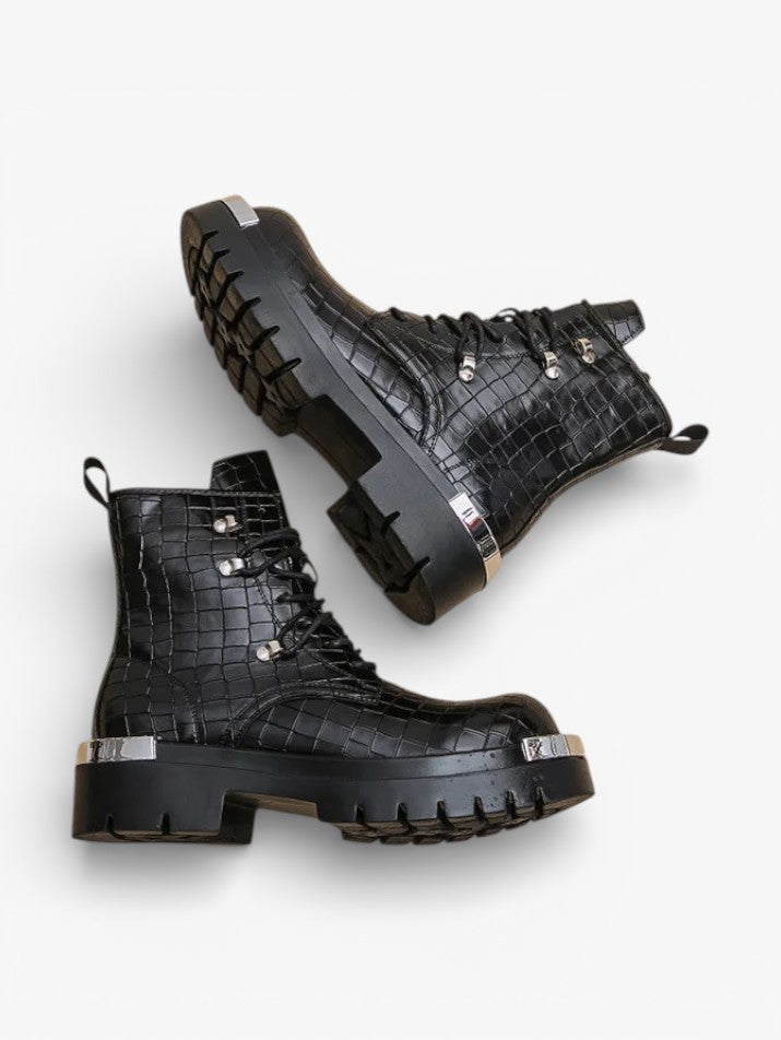 Street Punk Platform Motorcycle Boots