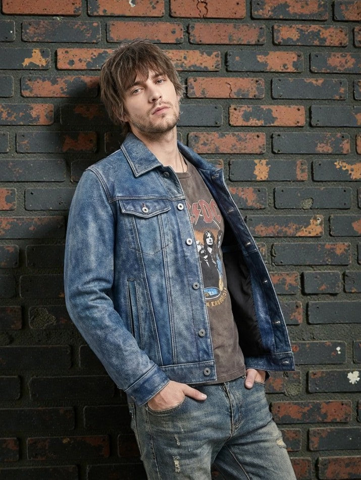 Distressed Moto Leather Jacket