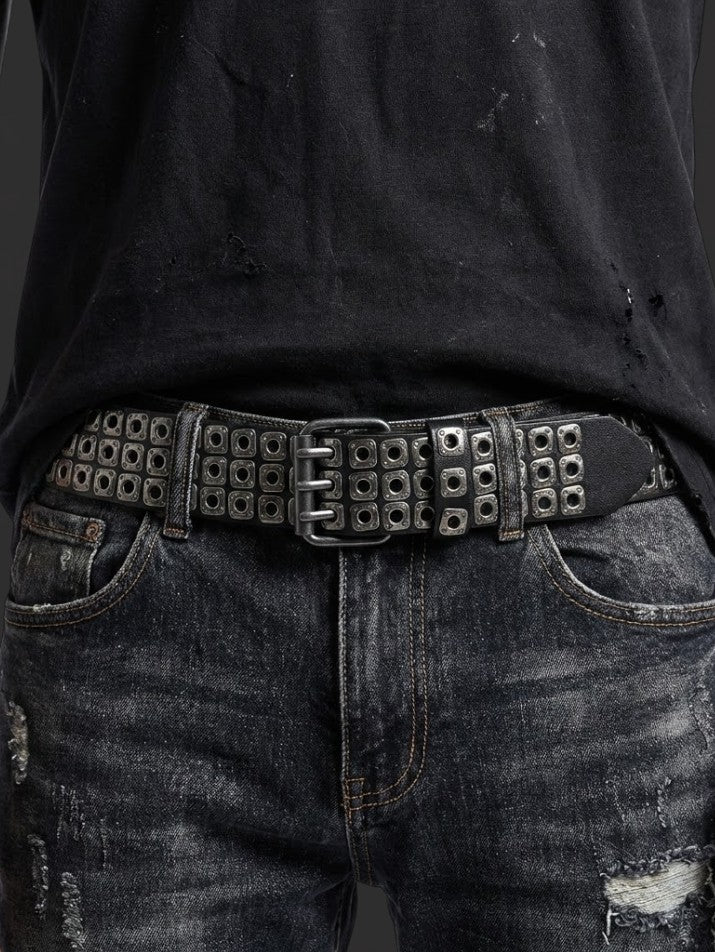 Triple-Eye Studded Belt