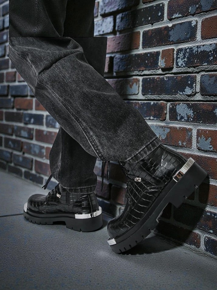 Street Punk Platform Motorcycle Boots