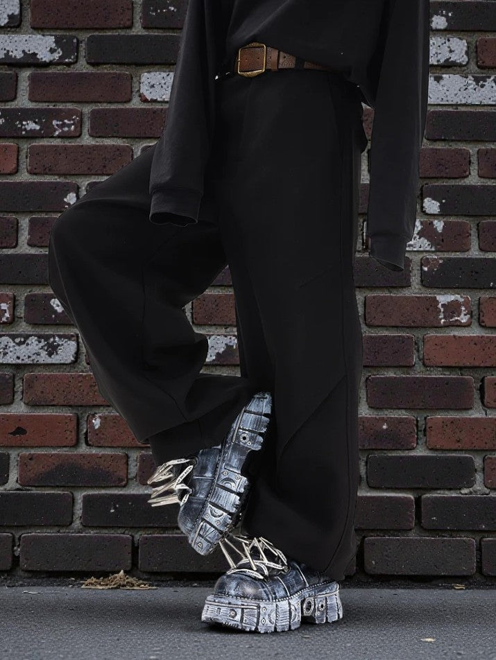 Punk Rivet Platform Ankle Boots