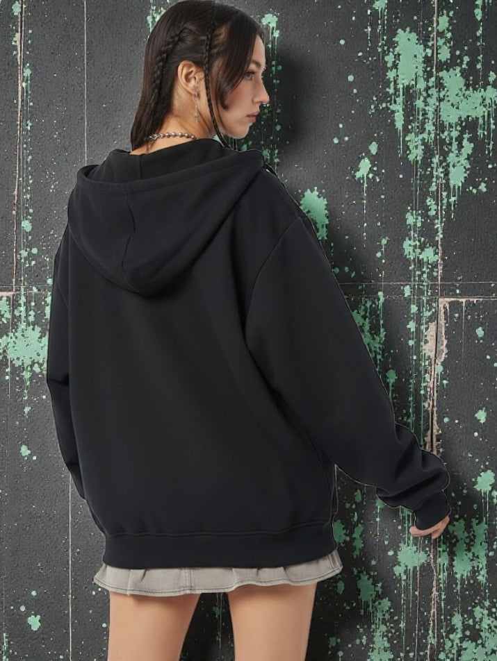 Gothic Skull Zip Hoodie