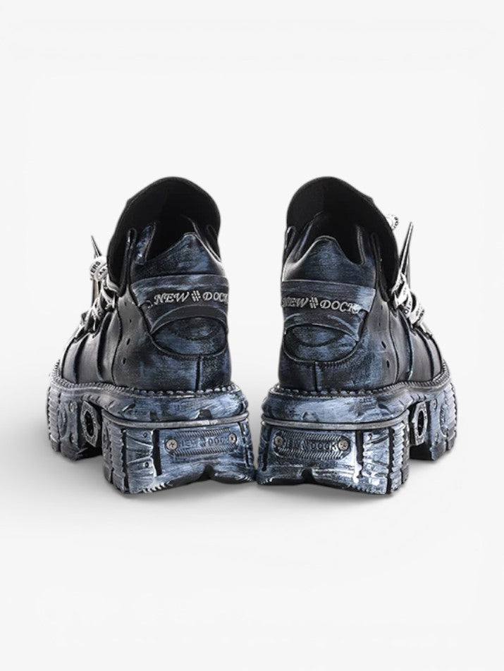 Punk Rivet Platform Ankle Boots