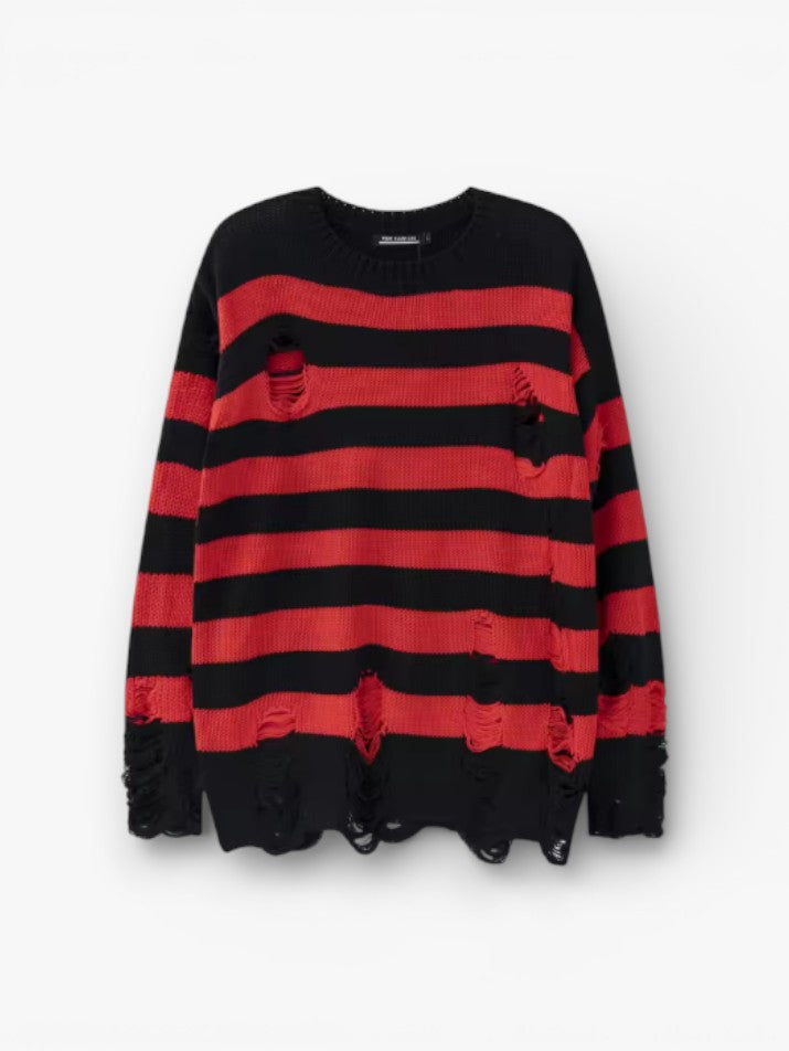 Oversized Ripped Knit Sweater