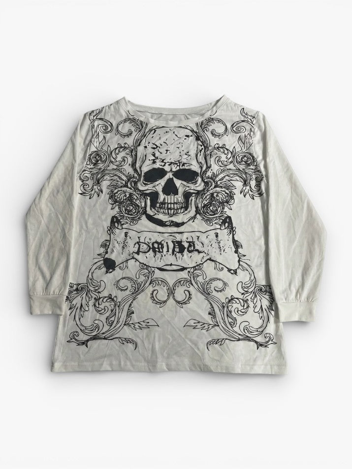 Off-Shoulder Skull Tee
