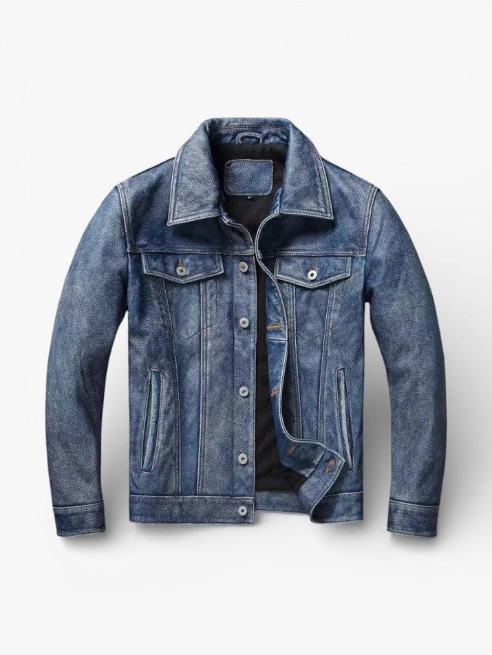 Distressed Moto Leather Jacket