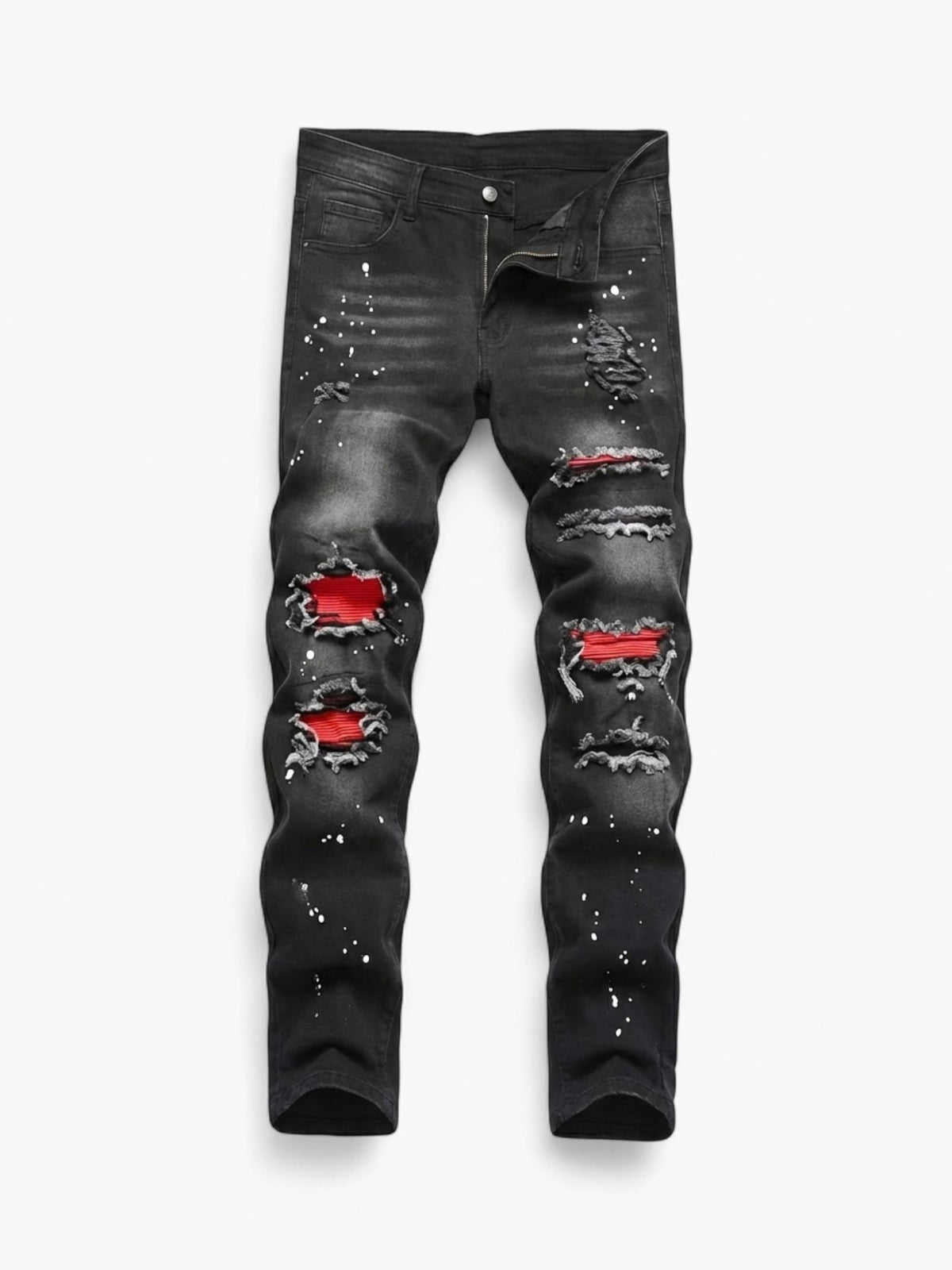 Ripped Patchwork Grunge Skinny Jeans